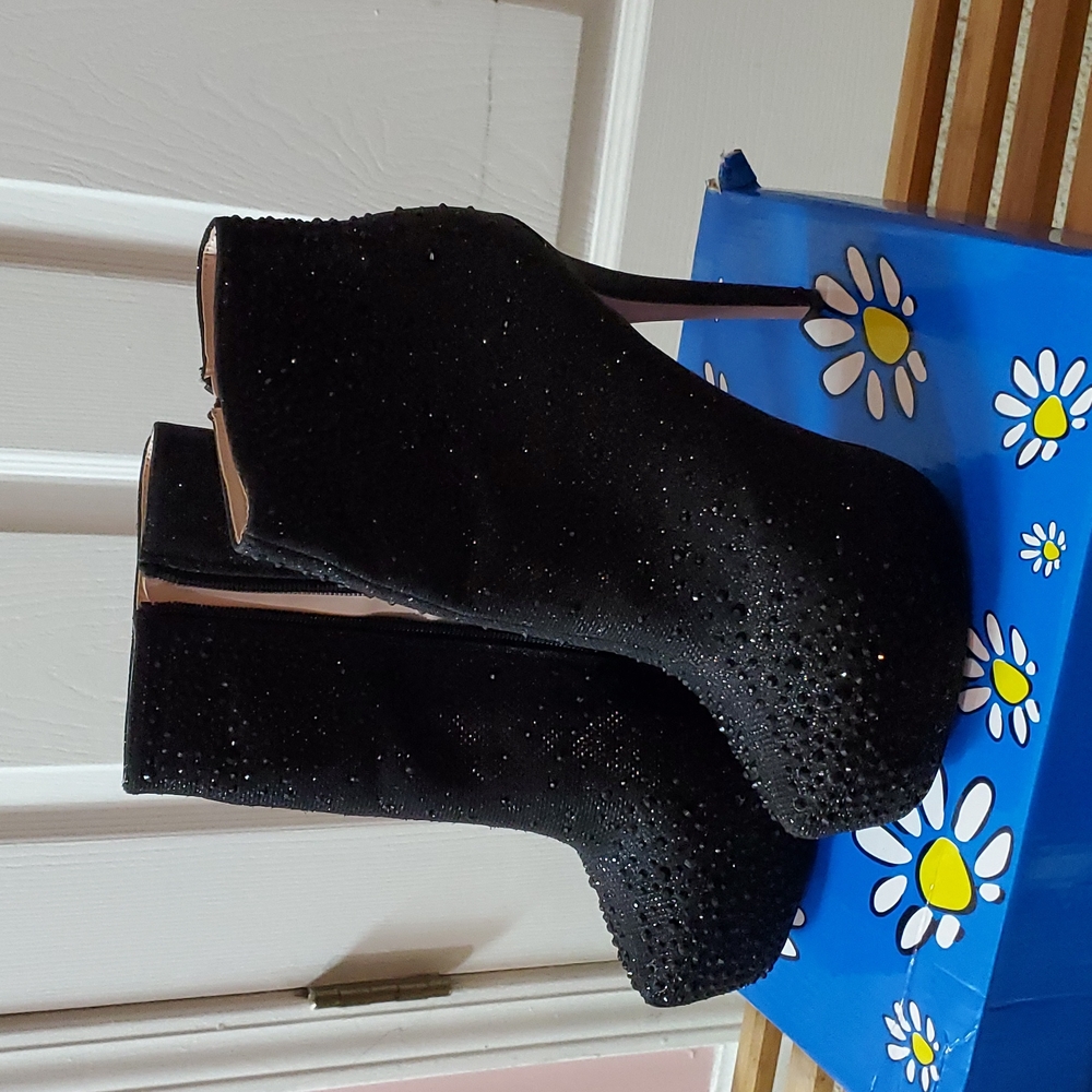 Black Embellished Booties